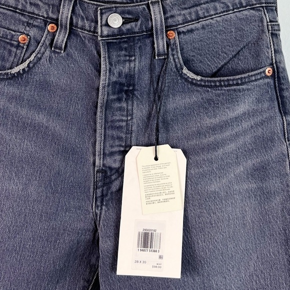 NWT Levi’s 501 High Rise Ripped Skinny Jeans in Dark Side of the Moon Grey - Picture 6 of 8